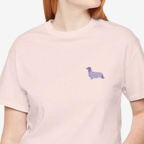 Longhaired Dachshund Mandala Tee - Dachshund Shirt for Women